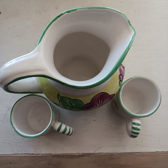 Rare Starbucks Italian Made Floral Cups and Pitcher Vintage - Picture 3 of 10